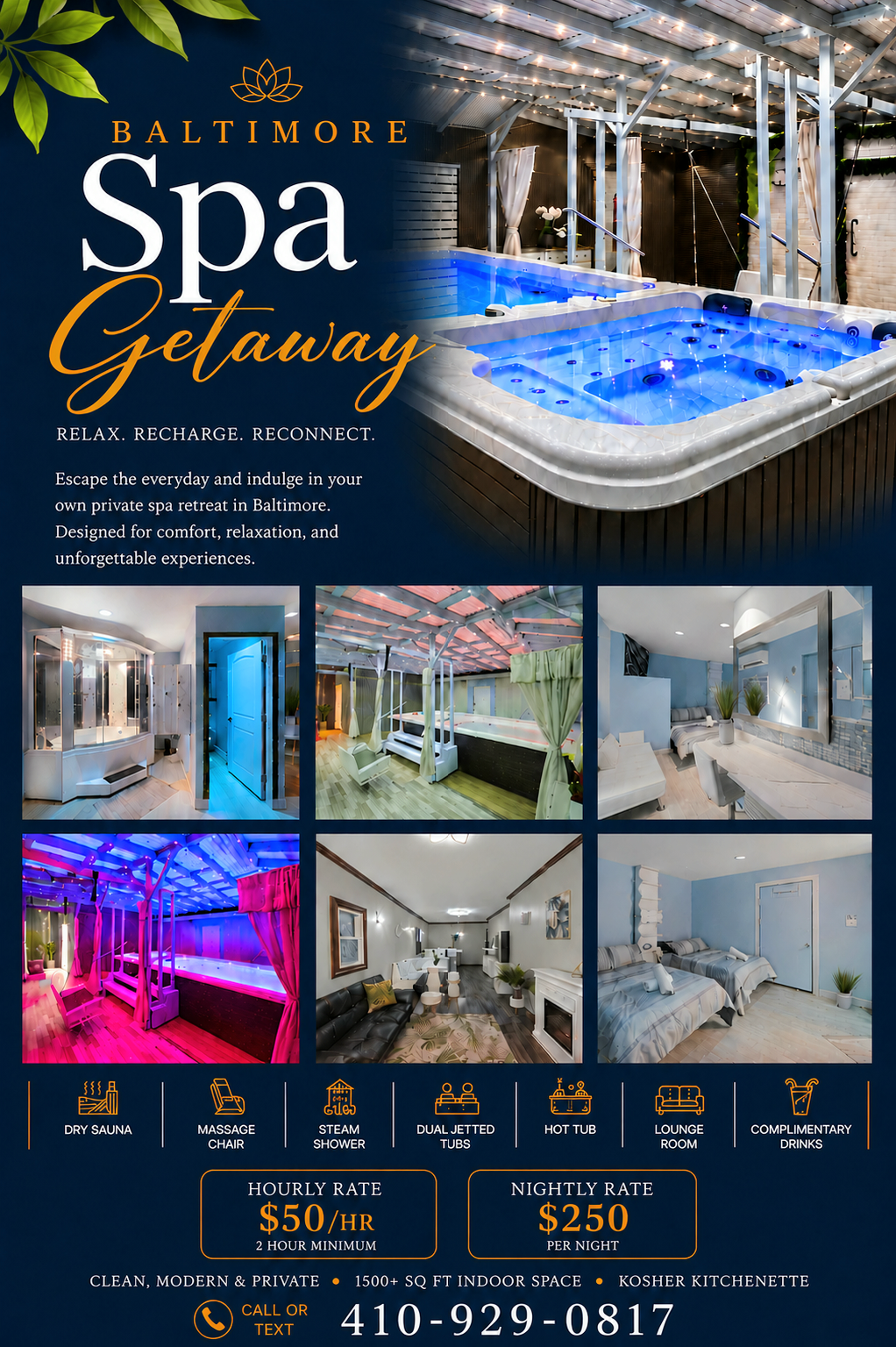 1 bedroom & spa rental