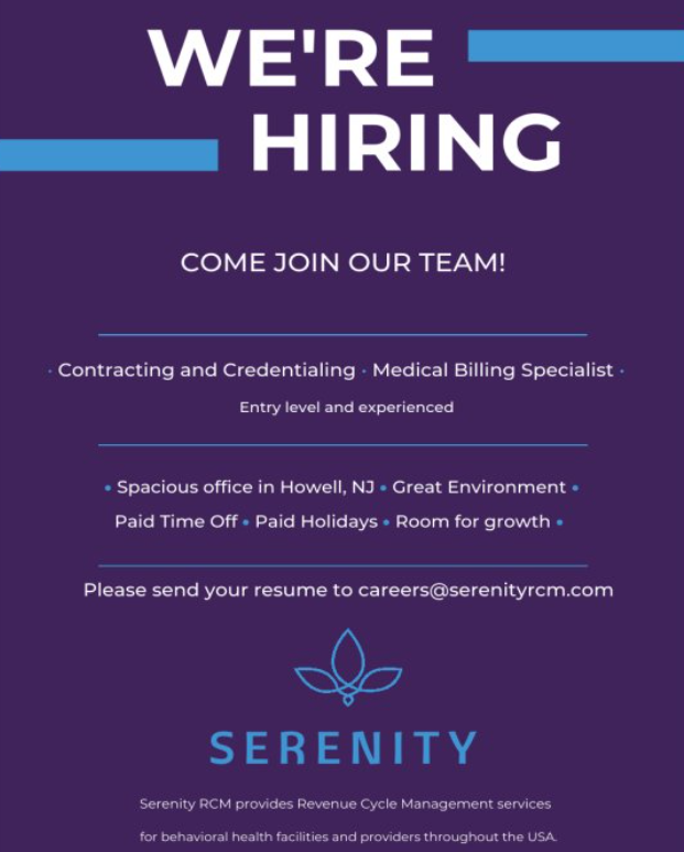 Hiring: Contracting and Credentialing, Medical  Billing Specialist 