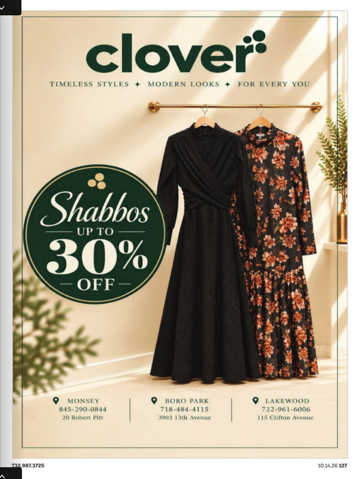 CLOVER SHABBOS UP TO 30% OFF